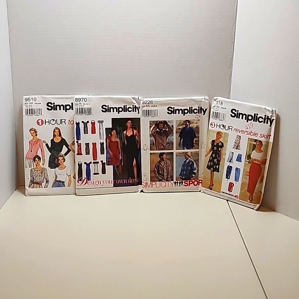 Simplicity Sewing Patterns LOT of 4